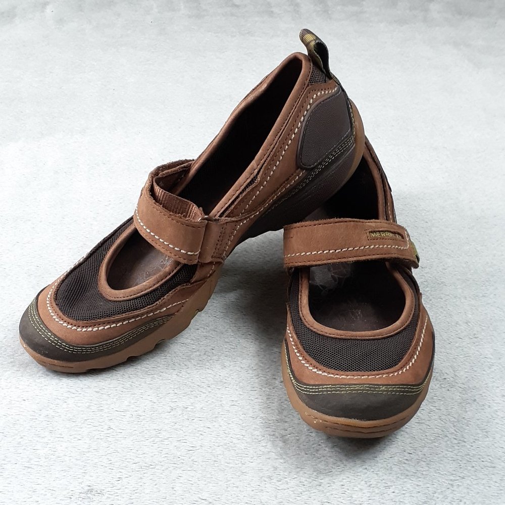 Merrell Mimosa Emme Cocoa Green Mary Janes Size 6